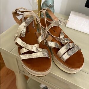 Lucky Brand Metallic Strappy Sandals